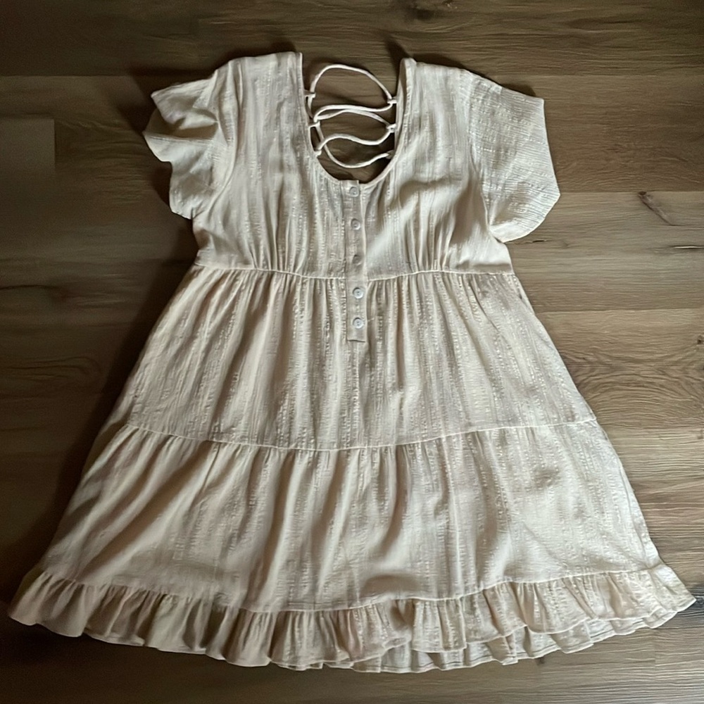 Cream Casual Dress